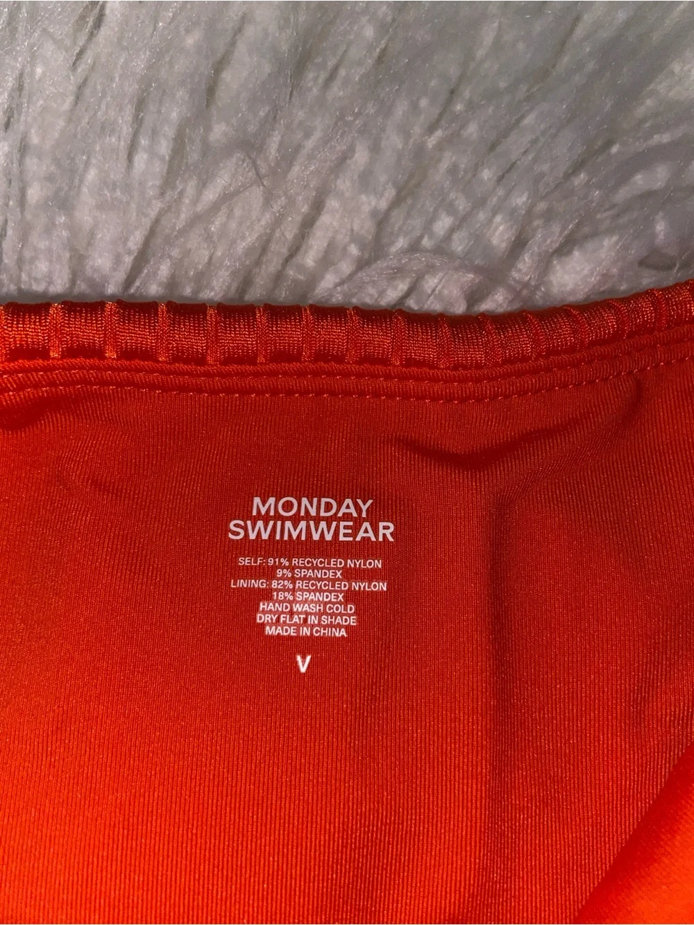 Monday Swimwear Ribbed Orange Bikini Bottom